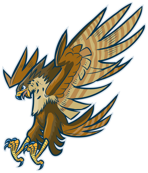 Vector Cartoon Hawk Aigle ou Faucon Plongée ou Swooping
 - Vecteur, image