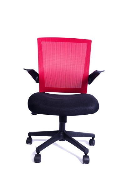 Vörös szék elszigetelt fehér background - Fotó, kép