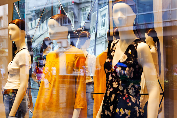 mannequins in a store window, note shallow depth of field - Photo, Image