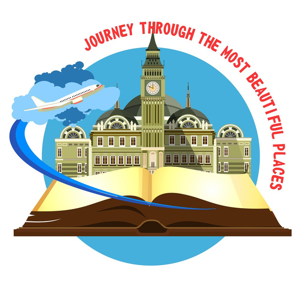 book travel city - Vector, Image