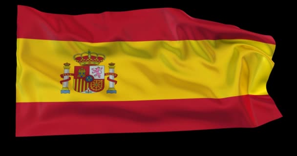  İspanyol bayrağı ile opaklık eşlemi rüzgarda gelişen - Video, Çekim