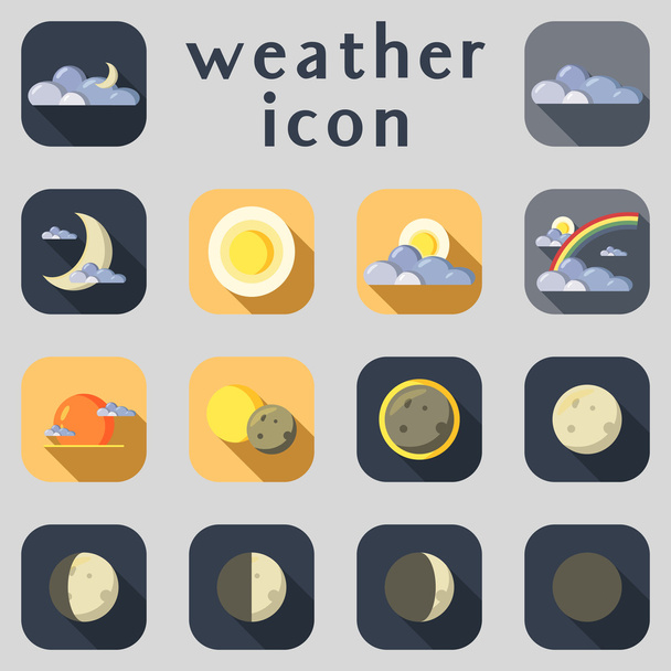 Set of weather icons. Part 1. Vector illustration. - Вектор,изображение