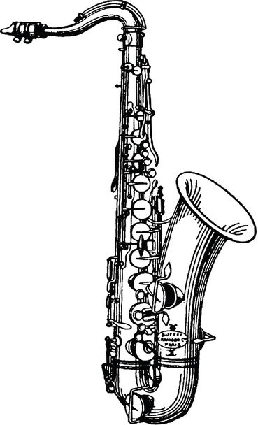 Vintage illustratie saxofoon - Foto, afbeelding