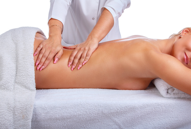 Female enjoying back massage - Foto, Imagen