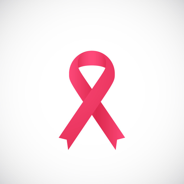 Cancer Ribbon Icon. Pink Awareness Symbol or Sign with Soft Shadows. - Vector, Image