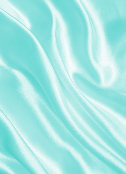 Smooth elegant blue silk or satin as background - Фото, зображення