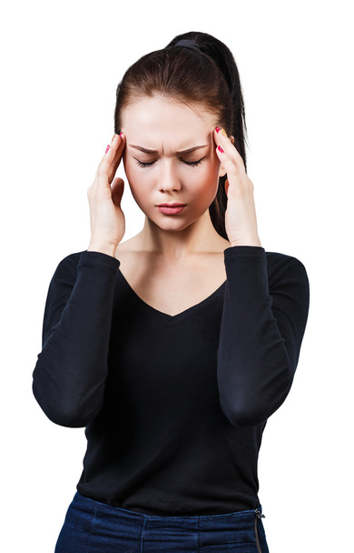 junge schöne Frau mit Kopfschmerzen - Foto, Bild