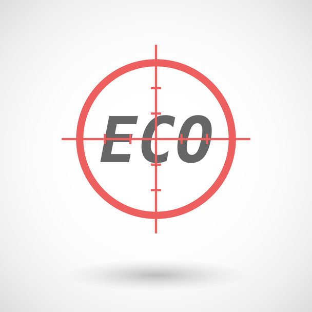 Geïsoleerde rode draadkruis icoon met de tekst Eco - Vector, afbeelding