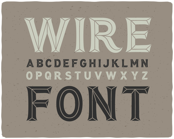 decorative wire font - Vector, Image