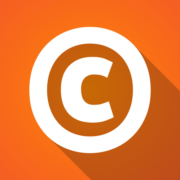 Dlouhý stín ilustrace symbolu autorských práv - Vektor, obrázek