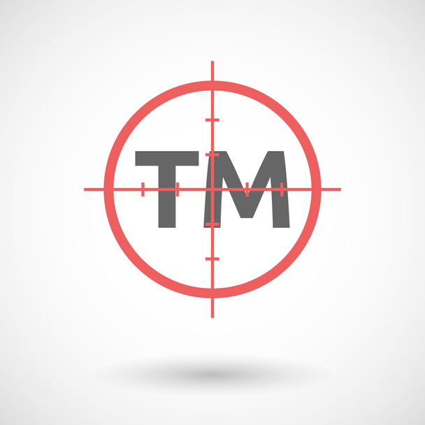 Isolated red crosshair icon with    the text TM - Vector, Image