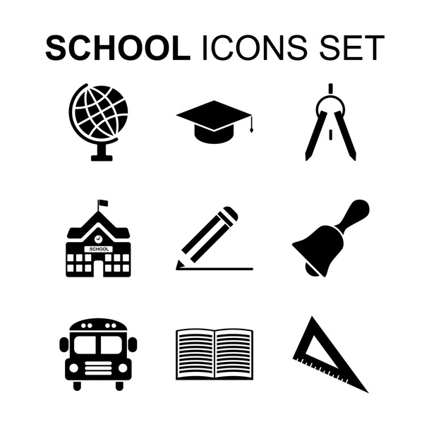 Школьные иконки. векторная иллюстрация - Вектор,изображение