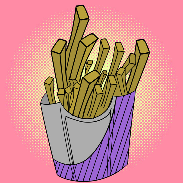 Papas fritas Pop arte vector ilustración
 - Vector, imagen