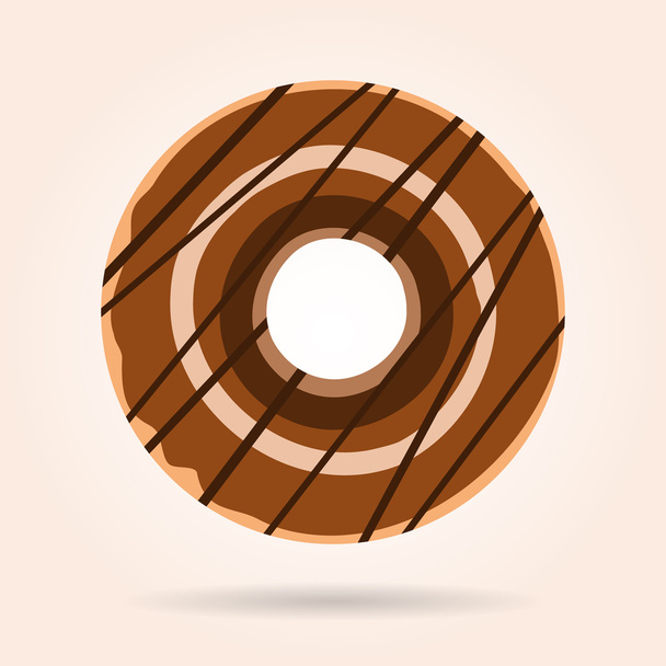 Double chocolate donut - milk chocolate icing with dark chocolate drizzle - Vector, Image