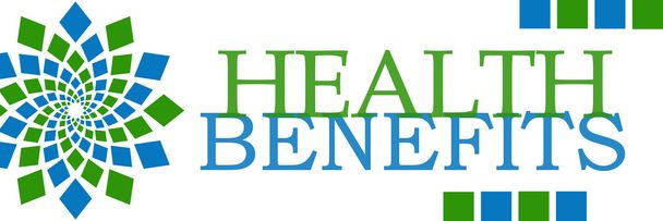 Gesundheitsvorteile grün blau quadratisches Element horizontal  - Foto, Bild