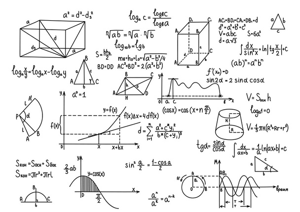 Hand drawn geometry formulas   - Vector, Image