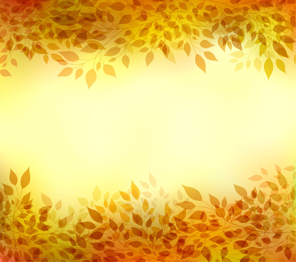 Autumn background with branches and leaves - Vector, Image