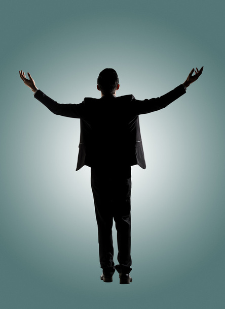 silhouet van Aziatische zakenman - Foto, afbeelding
