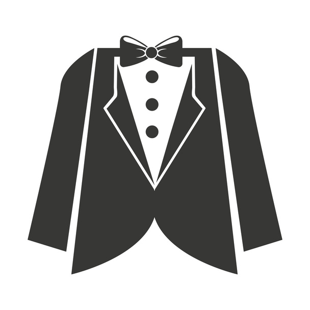 Mens wedding suit isolated icon design - Vector, Image