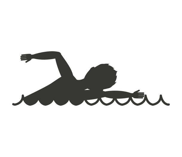 Κολυμβητικός αγώνας απομονωθεί εικονίδιο σχεδιασμός - Διάνυσμα, εικόνα
