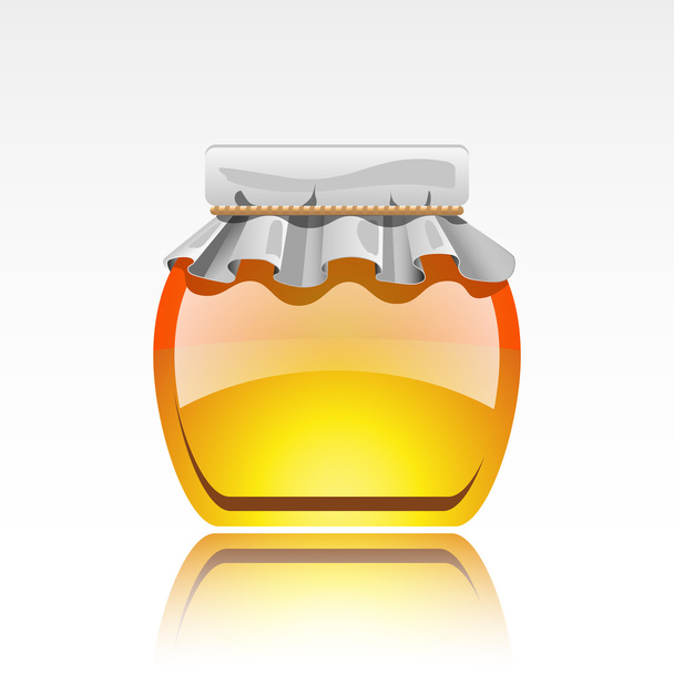 Jar of honey, isolated on white - Vector, afbeelding