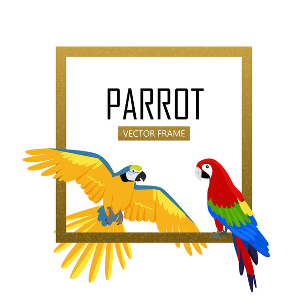 Ara Parrot Flat Design Vector Illustration - Vector, imagen