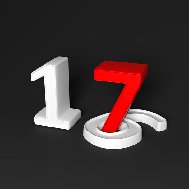  3d rendering 2017 number  - Foto, afbeelding