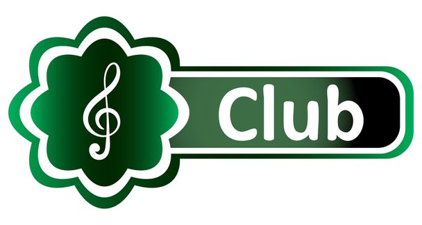 Dupla ikon zöld violinkulcs club - Vektor, kép