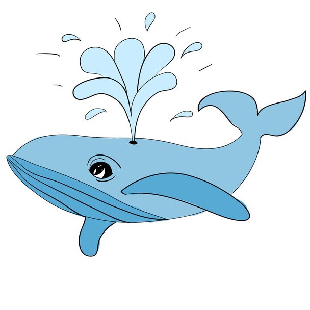 walvis leuk pictogram Cartoon blauwe vectorillustratie - Vector, afbeelding