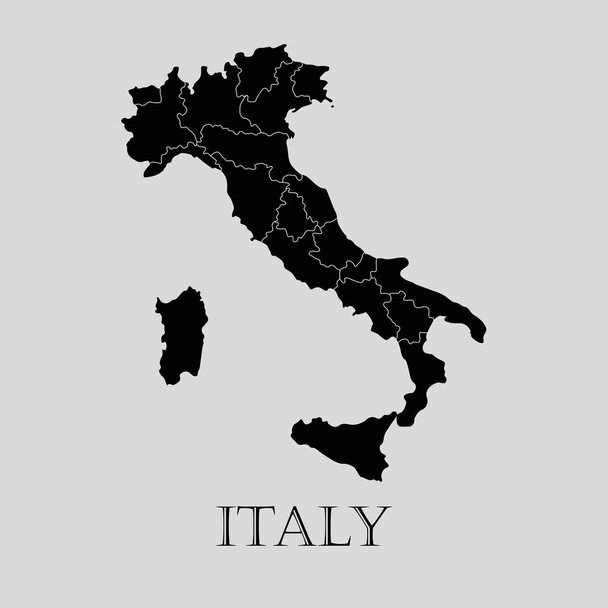 Карта Черной Италии - векторная иллюстрация
 - Вектор,изображение