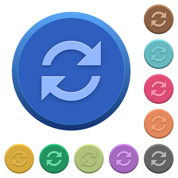Embossed refresh buttons - Vector, Image
