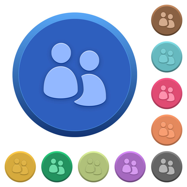 Botones de grupo de usuarios en relieve
 - Vector, Imagen