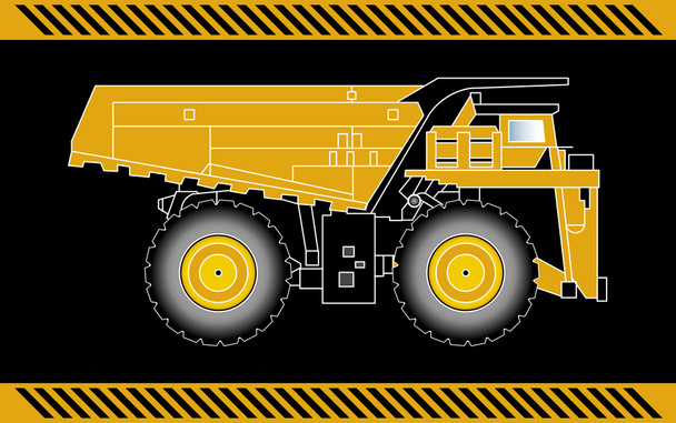 Équipement de machines de construction de camions basculants
  - Vecteur, image