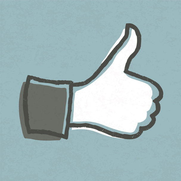 Thumb up "like" hand symbol. Vector, EPS10. - Vektör, Görsel