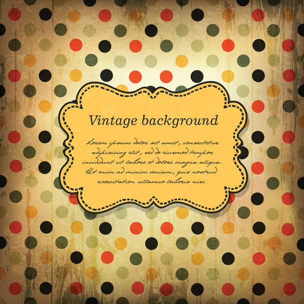 Vintage card design with dot pattern. Vector, EPS10 - Vetor, Imagem