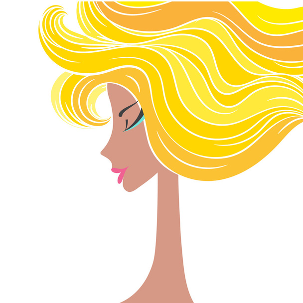 Kopf glamouröse Mädchen Cartoon-Skizze - Vektor, Bild