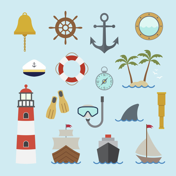 Marine and nautical icon - Vector, Imagen
