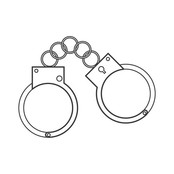 metal handcuffs icon - Vector, Image