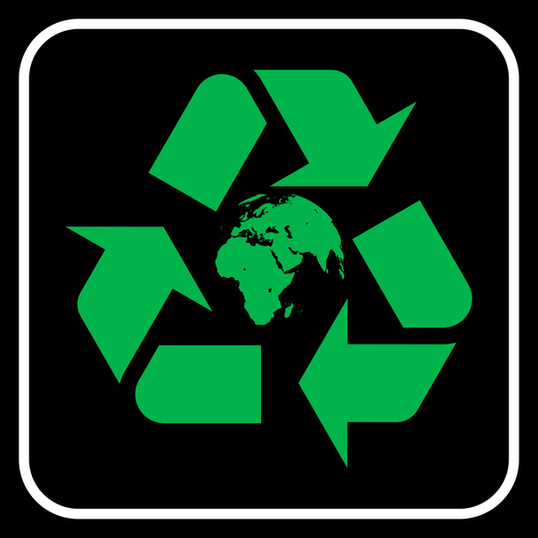 Símbolo de reciclaje con globo
  - Vector, imagen