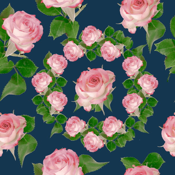 Seamless roses background vector. - Vector, Image