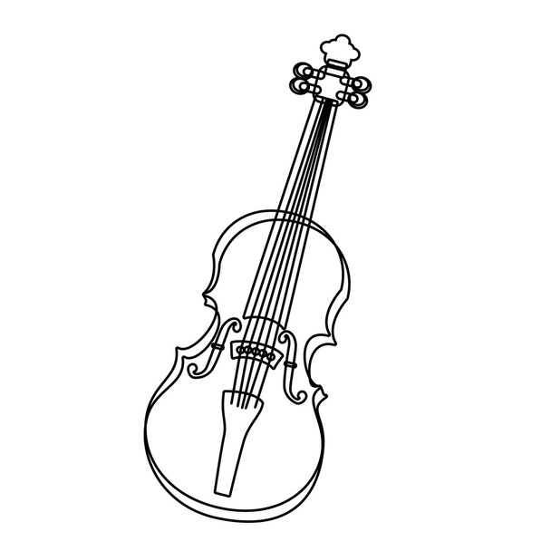 Music instrument in black and white icon. - Vector, Image
