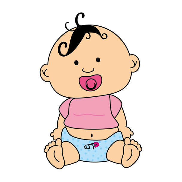Baby clothes and wear theme design. - Vector, Image