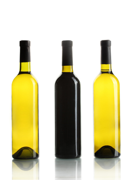 Bottles of wine isolated on white - Fotoğraf, Görsel