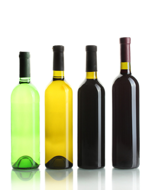 Bottles of wine isolated on white - Foto, imagen