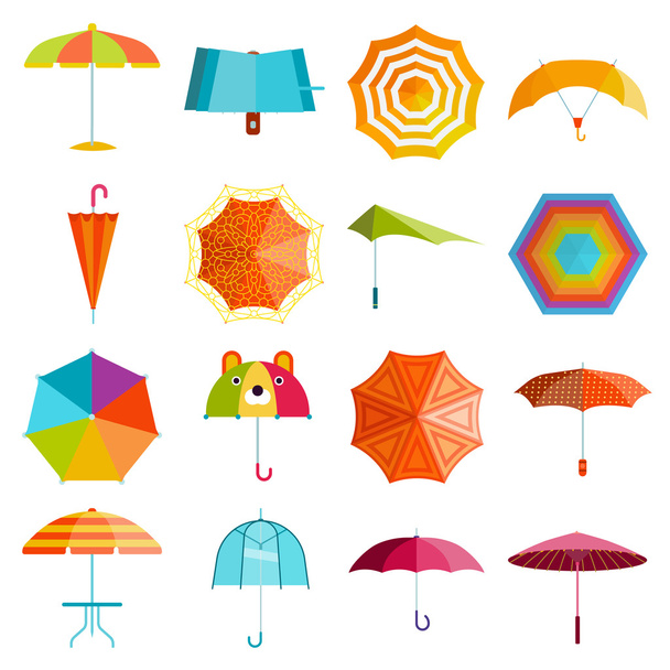 Umbrella vector set. - Vecteur, image