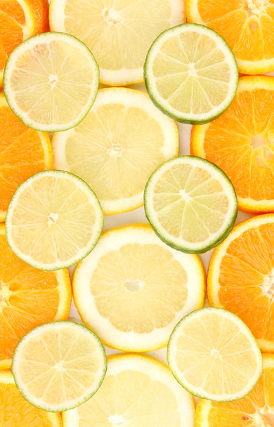 Orange lime and lemon close up - Foto, afbeelding