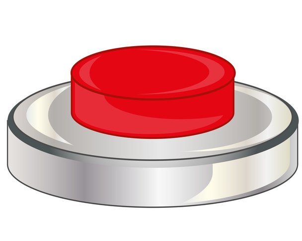 Red button on white - Διάνυσμα, εικόνα