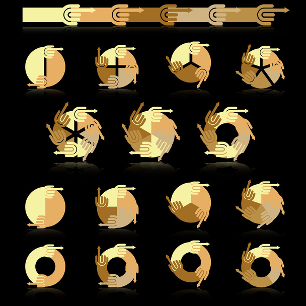 Барвисті піктограми пирогів прогресу
  - Вектор, зображення