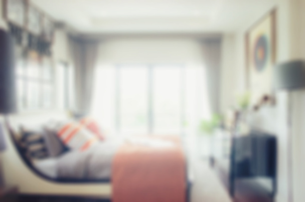 defocus blur abstract background of modern bedroom interior - Foto, Imagen