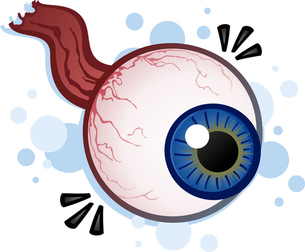 Creepy Floating Eyeball Cartoon Illustration - Vector, Image